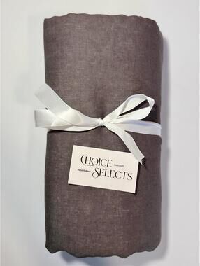 Quince European Linen Curtain 48x84 Dark Gray (Storm) Room Darkening Panel